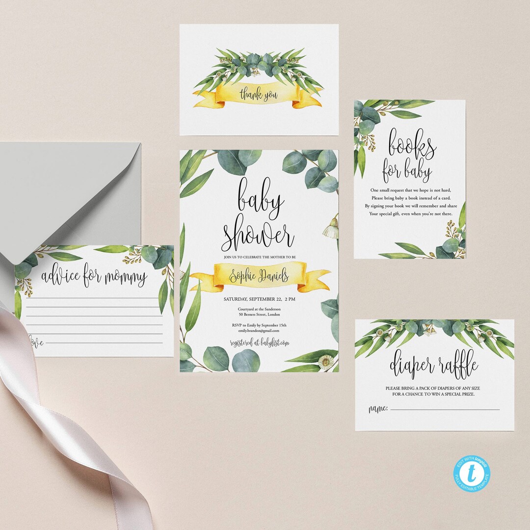 Baby Shower Template Baby Shower Invite Invitation Template Etsy