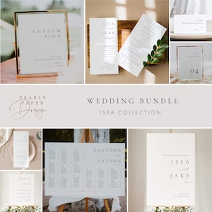 Wedding Reception Bundle Template, Wedding The day of Bundle Templett, Program Place cards Table number Welcome Sign Custom sign #ISSA
