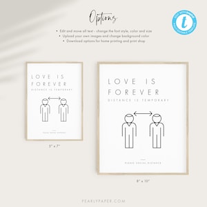 Printable Social Distance Sign Template, Social Distancing Wedding Sign ...