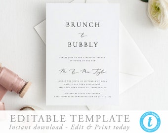 Wedding Brunch Invite Brunch Invitation Template Editable Printable Post Wedding Brunch Elegant and Simple Instant Download Templett 10