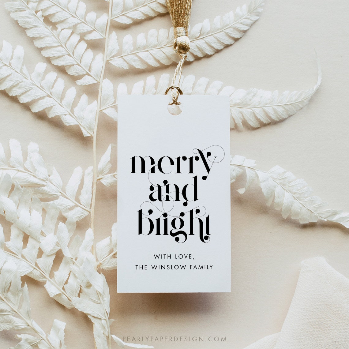 Merry and Bright Gift Tag Download, Christmas Gift Tags Template ...