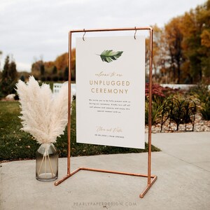 Tropical Unplugged Wedding Sign Template Download, Destination Wedding, Unplugged Ceremony Sign, Printable Unplugged Signs, Templett #23