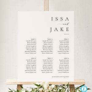 Small Wedding seating chart template Elegant Seating Plan Printable Seating Plan Editable Sign Templett 36 image 1