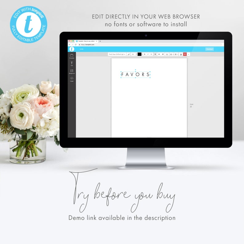 Minimalist Wedding Favors Sign Template Download Modern Etsy