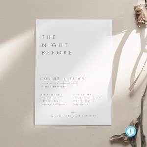 Minimalist Wedding Rehearsal Dinner Template Wedding DIY Dinner Rehearsal Invitation Rehearsal Invite 21