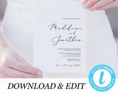 Wedding Invitation Printable Invitation Template Elegant invitation elegant printable wedding invite DIY Templett instant download 11