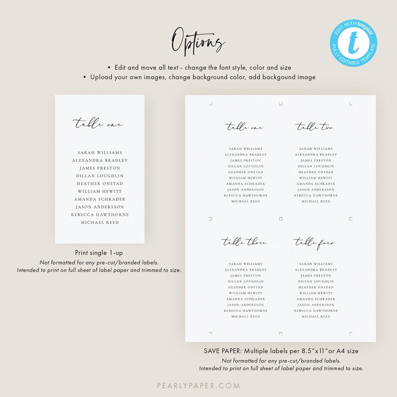Printable Wine Label Table Numbers Template Printable Modern | Etsy