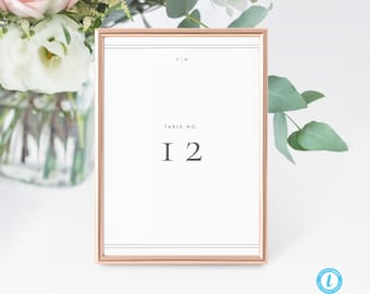 Table numbers Template Wedding Table number card printable Elegant wedding Modern table cards Editable seating download 14