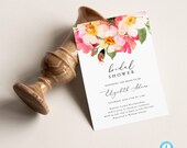 Boho Bridal Shower Invitation Template Download Printable Bridal Shower invite Floral Bridal Shower Editable Bridal Shower Templett