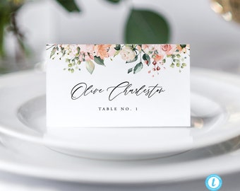 Place card Template Download Floral Wedding Escort Cards Editable Pace cards Place Card Printable Templett 17