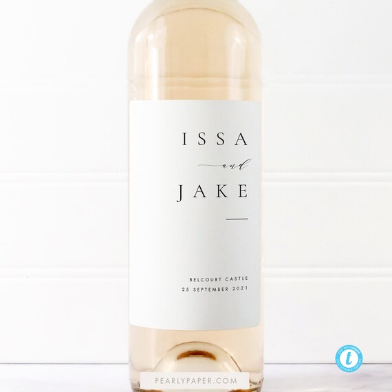 Printable Wine Bottle Label Template Minimalist Wine Bottle - Etsy