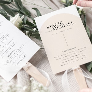 Arched Wedding Ceremony program Fan Template Download Simple modern Wedding program Fan Templett printable Wedding Ceremony Fan #38