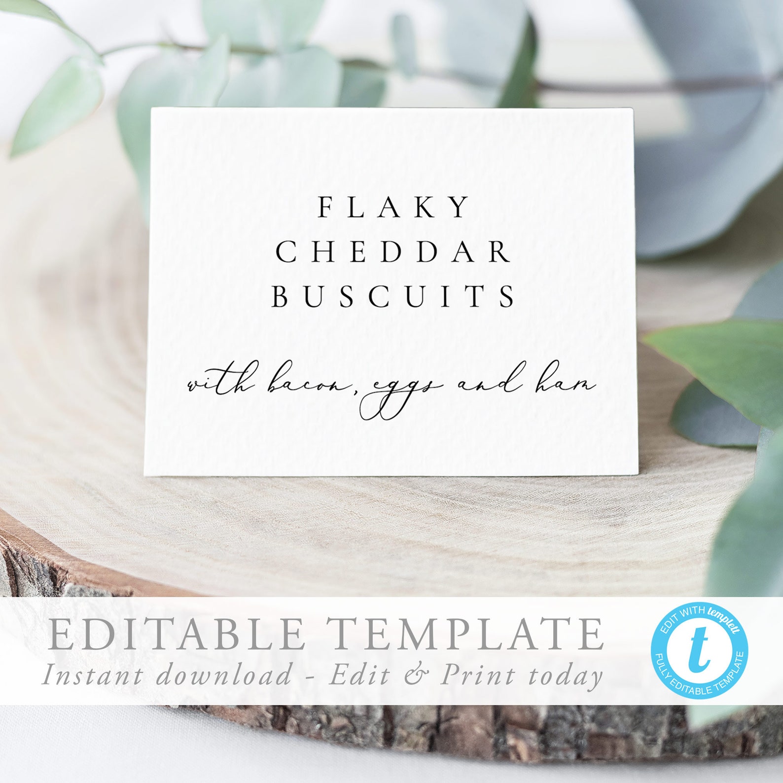 Editable Buffet Card Template Wedding Buffet Label Modern Etsy