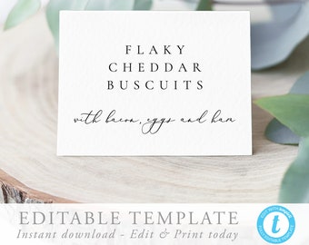 Editable Buffet card template Wedding Buffet label Modern Calligraphy Buffet label Wedding buffet card template buffet card 10