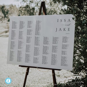 Alphabetical seating chart template Download Minimalist Seating Alphabetized Printable Seating Plan Editable Sign Templett #ISSA