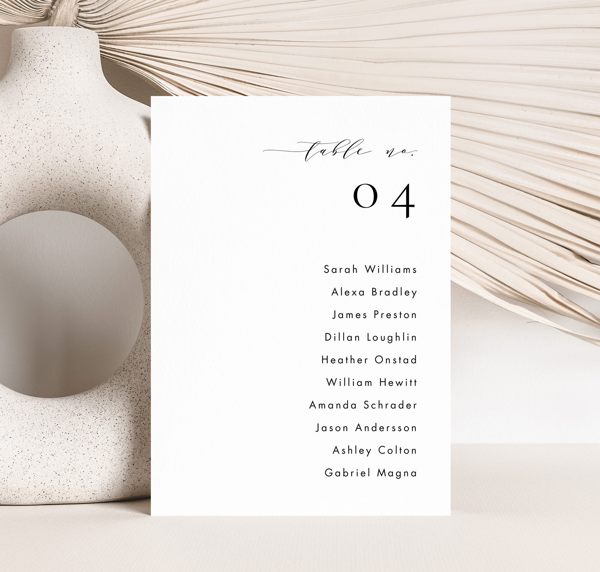 Buy Simple Table Numbers Seating Chart Cards Template, Wedding Seating ...