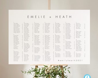 Alphabetical seating chart template Download Modern Minimalist Seating Alphabetized Printable Seating Plan Editable Sign Templett #32