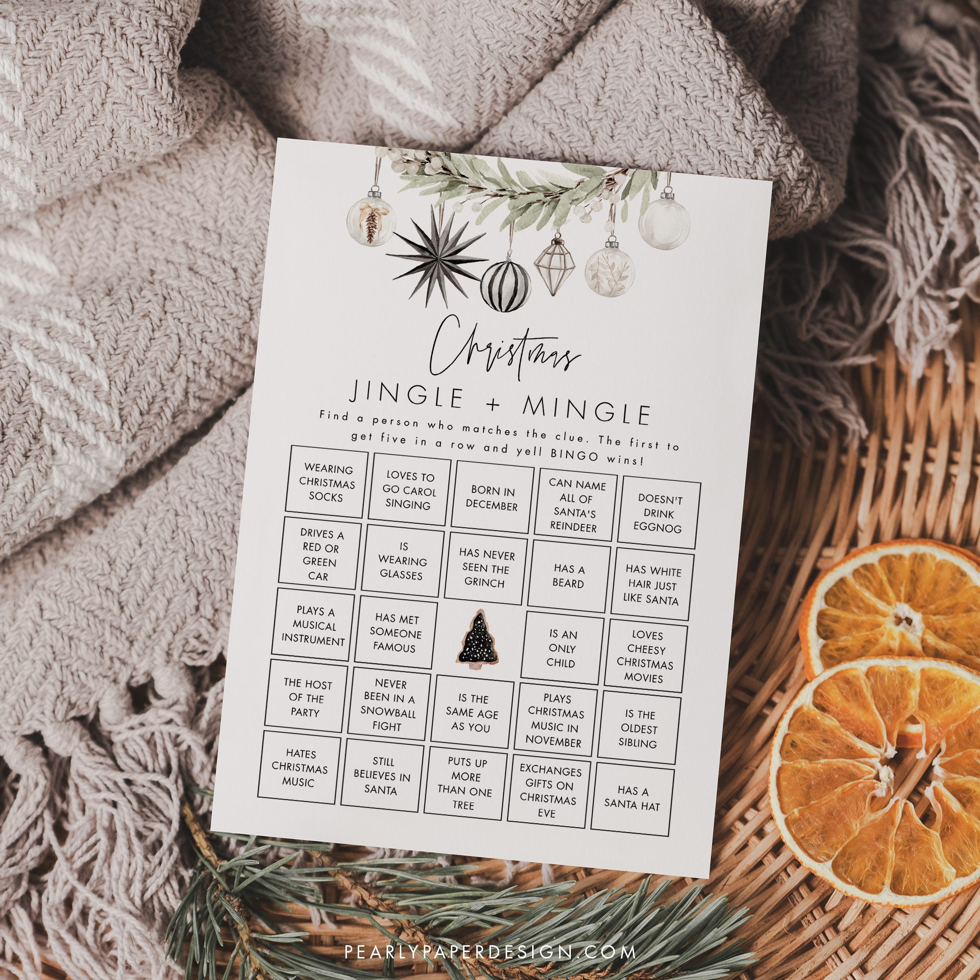 Jingle and Mingle Game Download, Find the Guest Bingo Game Template ...