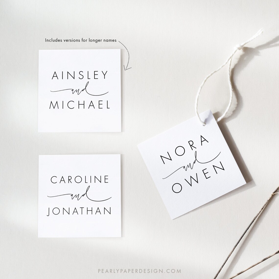 Printable Favor Tag Template Modern Wedding Tag Templett - Etsy