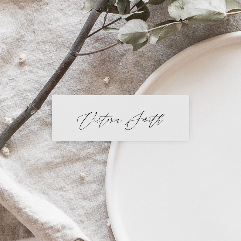 Script Place card Template Download Name Card Tag Escort cards Calligraphy Wedding Name Seating card Editable Place cards Templett 17