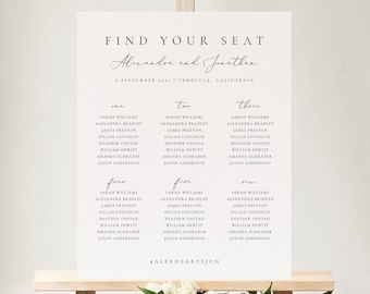 Small Wedding seating chart template Minimalist Seating Plan Printable Seating Plan Editable Sign Templett 10