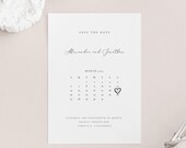 Modern Calendar Save the Date Template Editable invite Simple save our date invitation Templett Calligraphy DIY instant download  10