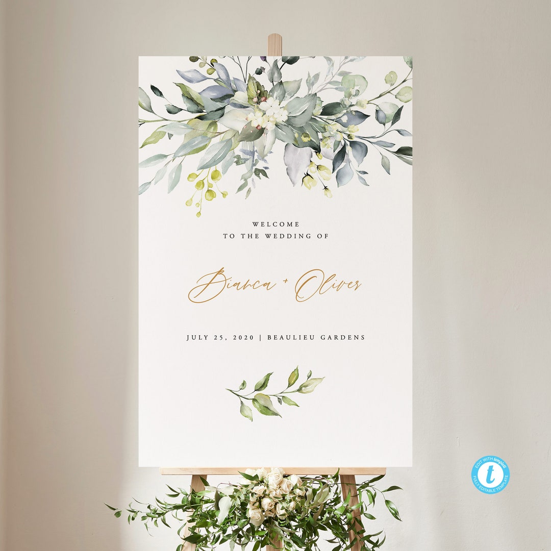 Welcome Sign Template Download Rustic Wedding Editable Wedding Welcome ...