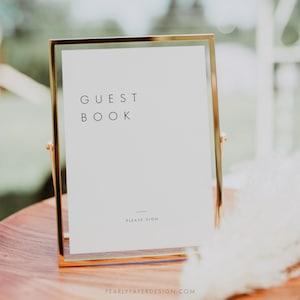 Baby Shower Guest Book Sign Template, Minimalist Baby Shower Table Sign, Please Sign Our Guest Book, Printable Sign, Editable Template #M21