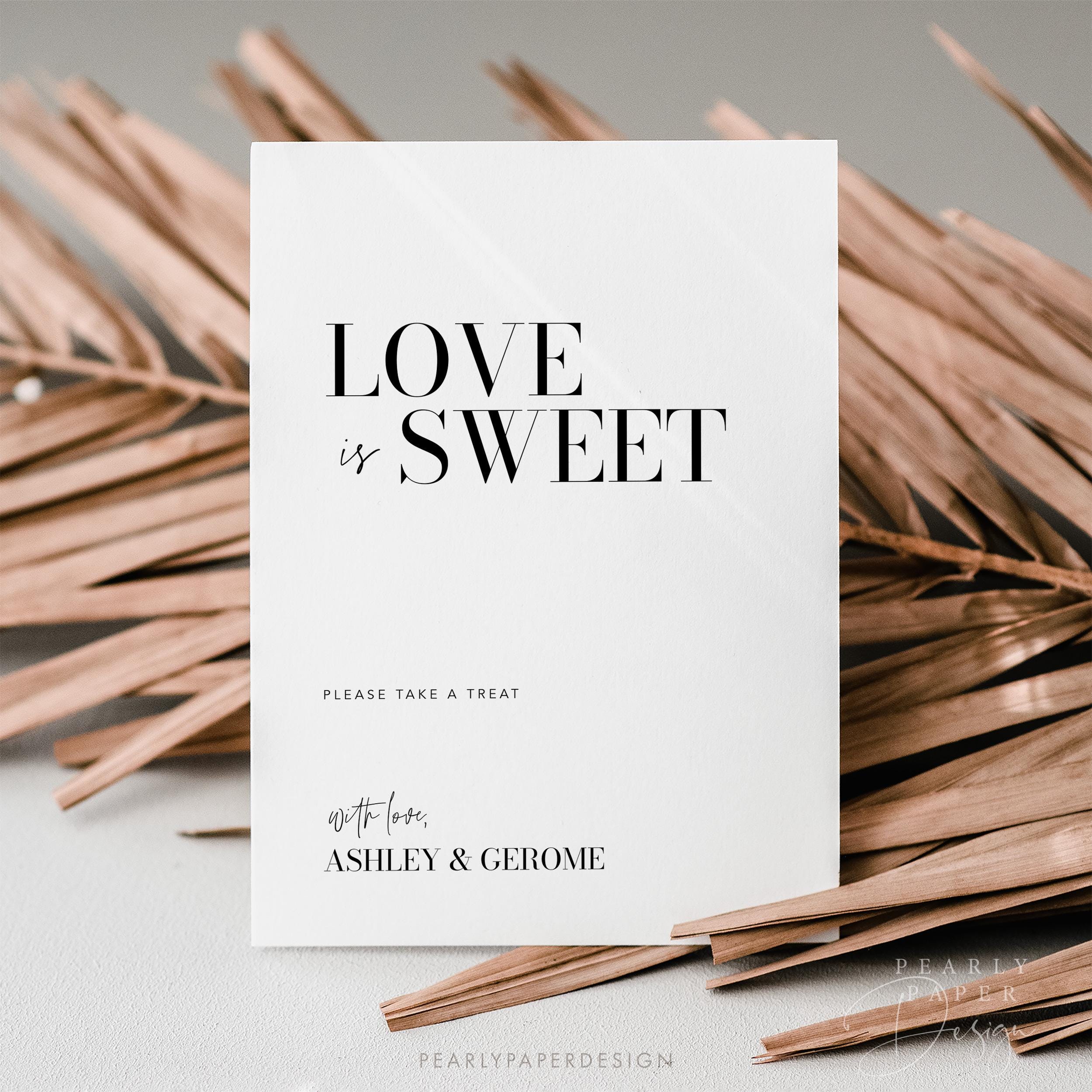 Very Sweet Sign Love is Sweet Sign Template, Dessert Table Sign, Minimalist Wedding ...