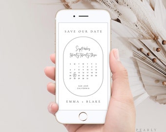 Modern Save the Date Electronic Invitation Template Download Calendar Digital Evite Text Message Invite Templett #52