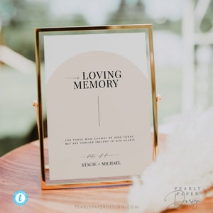 Arch In Loving Memory Wedding Template Download Forever in our Hearts Wedding Memorial Sign Printable Candle Sign Templett #38