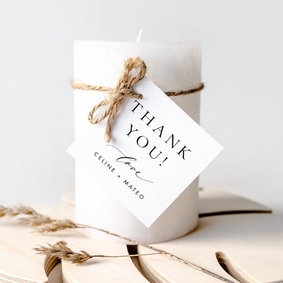 Elegant Wedding Favor Tag Template Download Square Favor Tags Personalized Tag Minimalist Wedding Label Custom Favor Tags Templett #CELINE