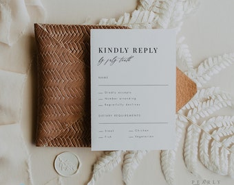 RSVP Card Simple modern Wedding Please Respond Card Wedding Response Wedding RSVP Template Wedding Insert Editable Template #24