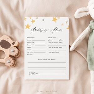 Carte de prédictions de bébé Carte de conseils pour baby shower Modèle de jeu de bébé Activité en voiture de baby shower par jeu de baby shower