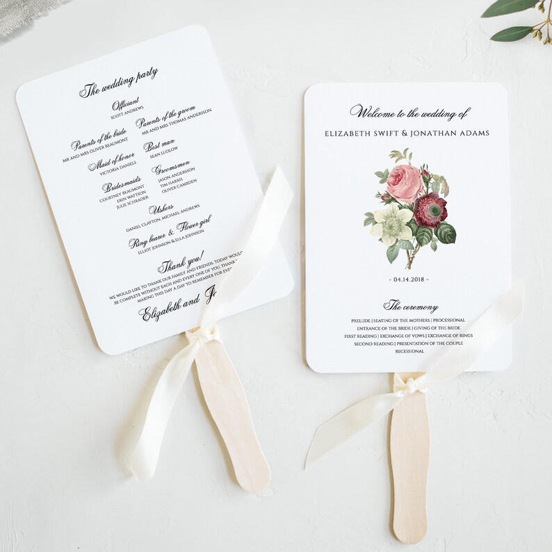 Marsala Wedding Program Template Printable Editable Wedding - Etsy