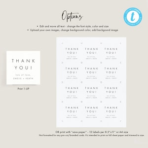 Modern Wedding Favor Tag Template Download Square Favor Tags Personalized Tag Minimalist Wedding Label Custom Favor Tags Templett 32 image 4