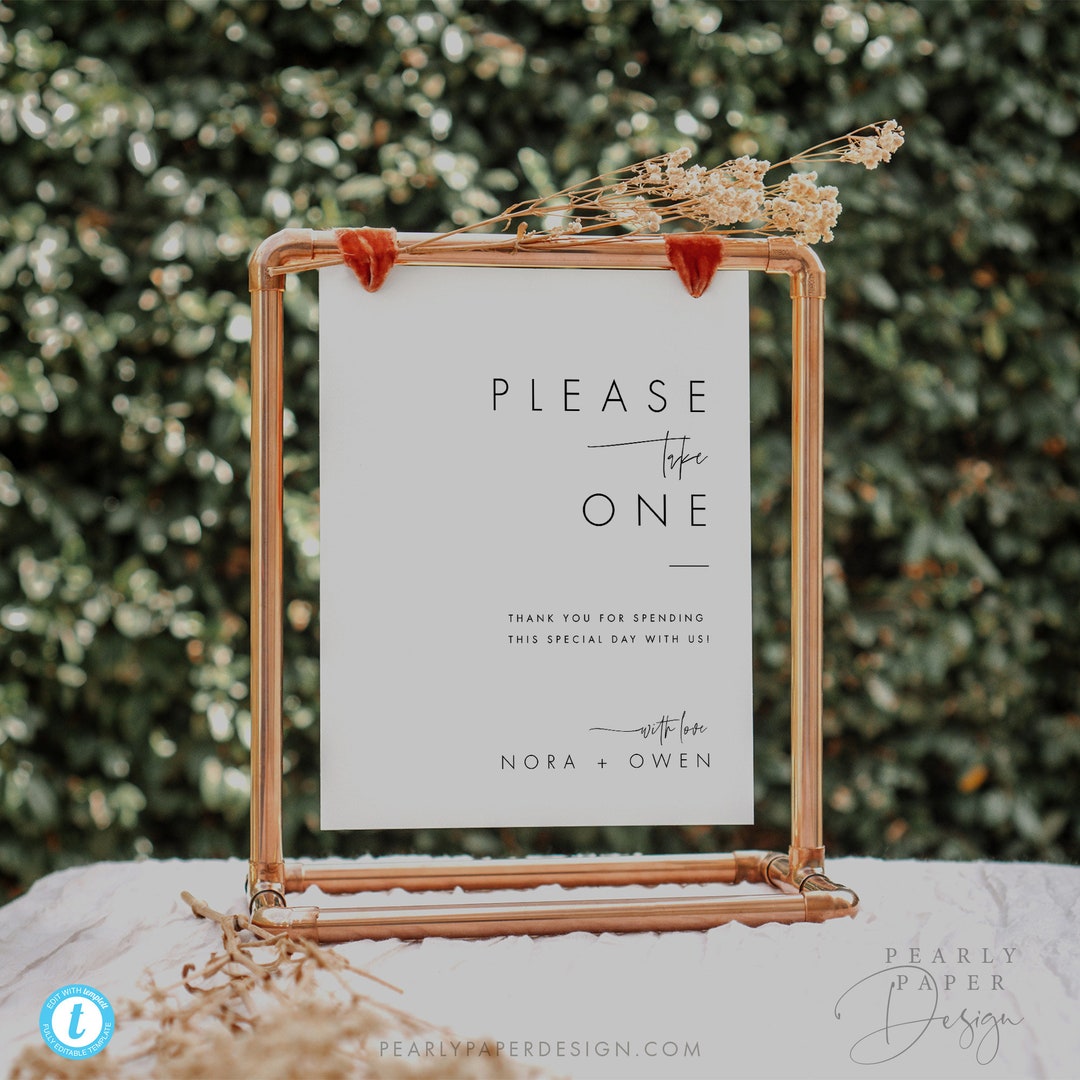 Printable Favors Sign Template, Minimalist Wedding Favor Sign, Modern ...