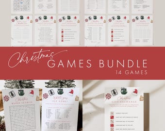 Christmas Games Bundle Template, Holiday Party Games, Christmas Party Games, Printable Christmas Party Games, Templett