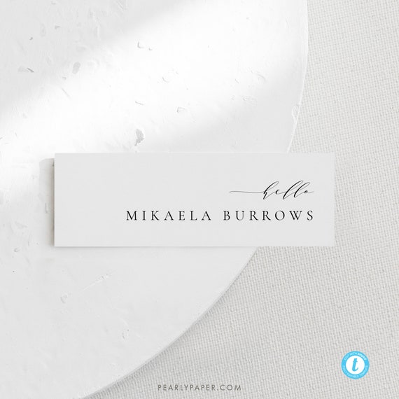 Printable Place Card Template Download Minimalist Name Card | Etsy