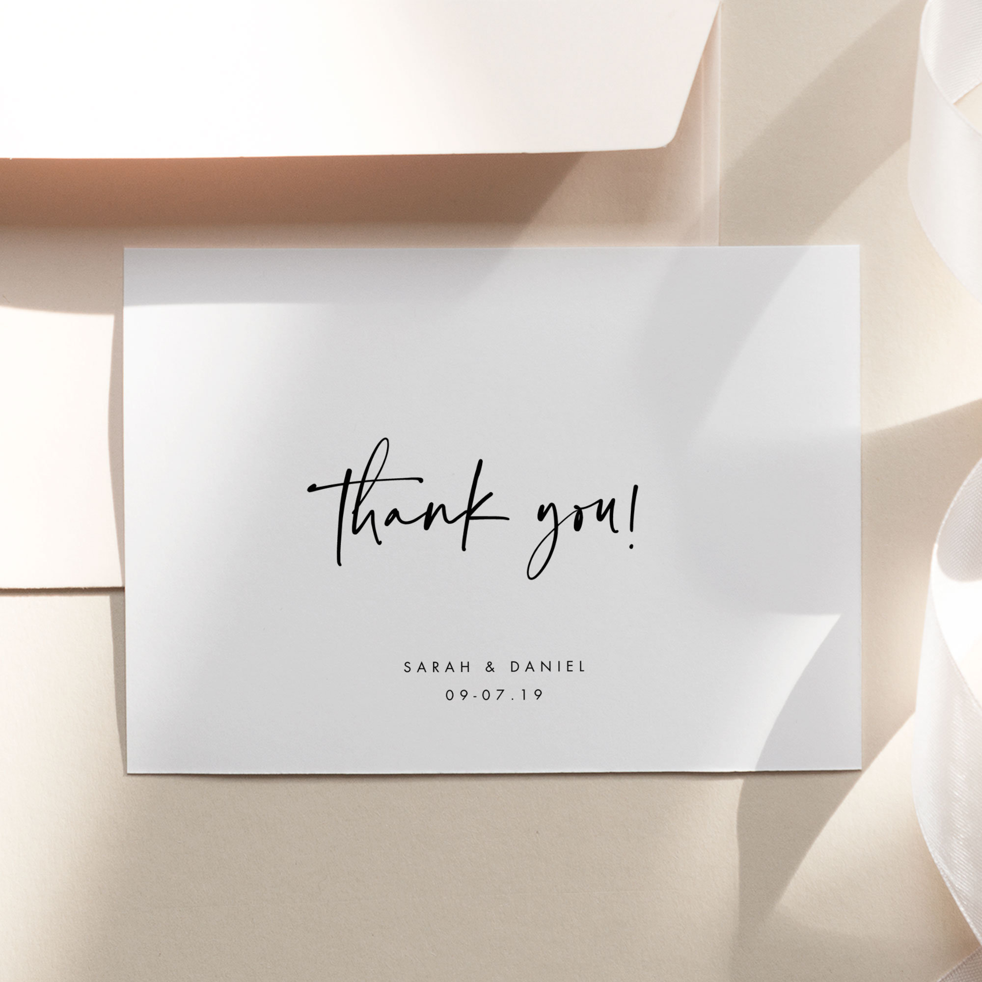 Modern Wedding Thank You Template Download Printable Thank You Card ...