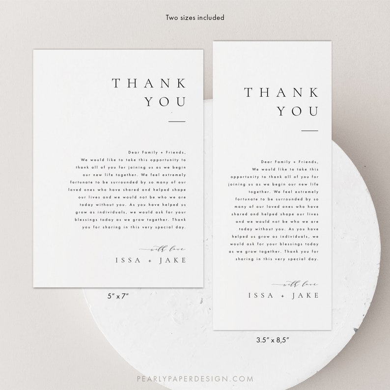 Elegant Thank you and Menu Template Download Modern Wedding Menu Napkin Note Menu Cards Editable Menu wedding DIY menu 36 image 3