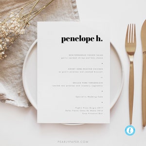 Modern Wedding Menu Place Cards Template Templett Download Printable Wedding Place Card Menu Template Simple Wedding 33
