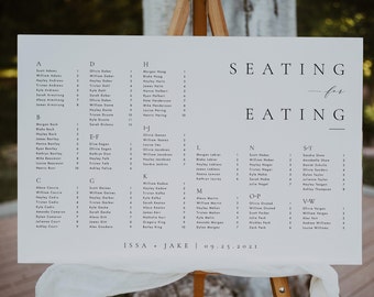 Alphabetical seating chart template Download Minimalist Seating Alphabetized Printable Seating Plan Editable Sign Templett #36