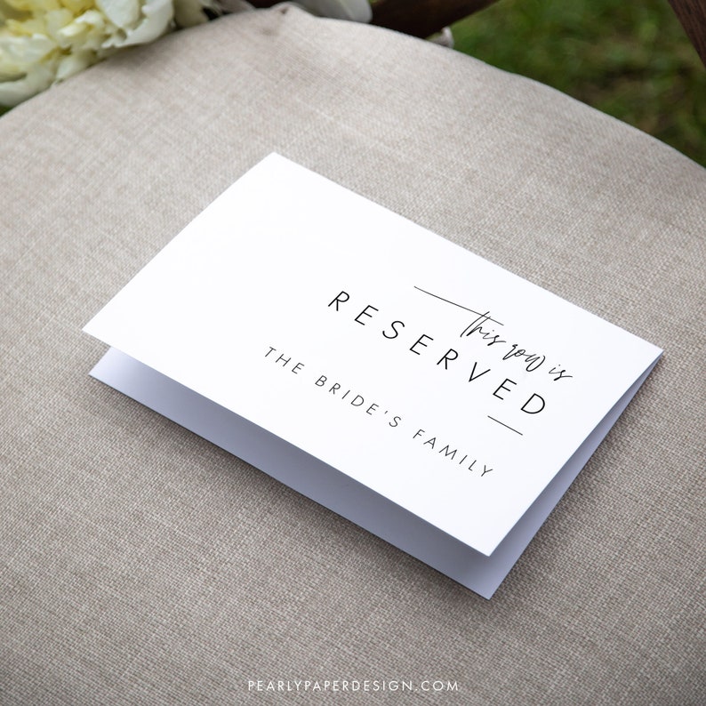 Minimalist Seating Sign Template Reserved Seating Sign - Etsy