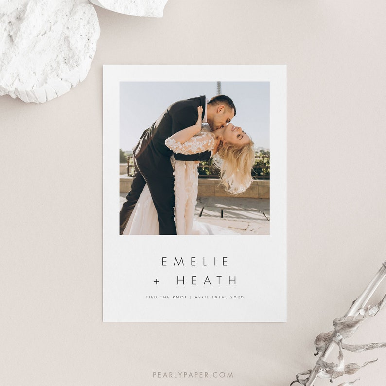 Minimalist Elopement Announcement Template Download Printable We got married Card We tied the knot #32