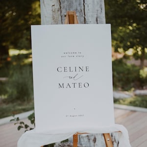 Einfache Hochzeitsschilder Hochzeit Willkommensschild Vorlage Download Modernes Hochzeitsschild Druckbares Willkommensposter Editierbares Willkommensschild #CELINE