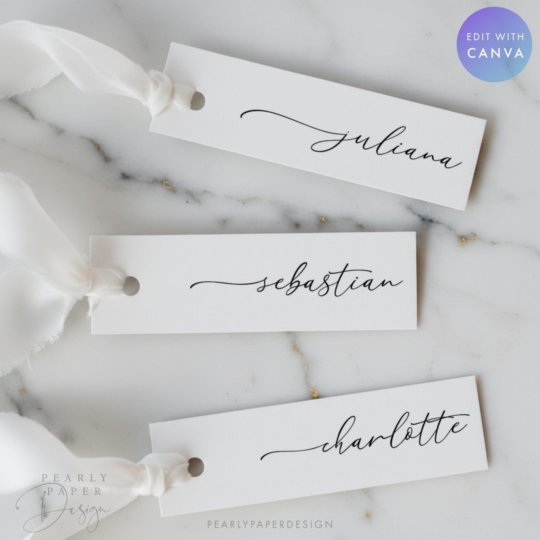 Position Tag Card Place Card Tags Template, Modern Seating Name Cards, Minimalist Wedding ...