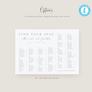 Alphabetical seating chart template Download Minimalist Seating Alphabetized Printable Seating Plan Editable Sign Templett 10 image 5