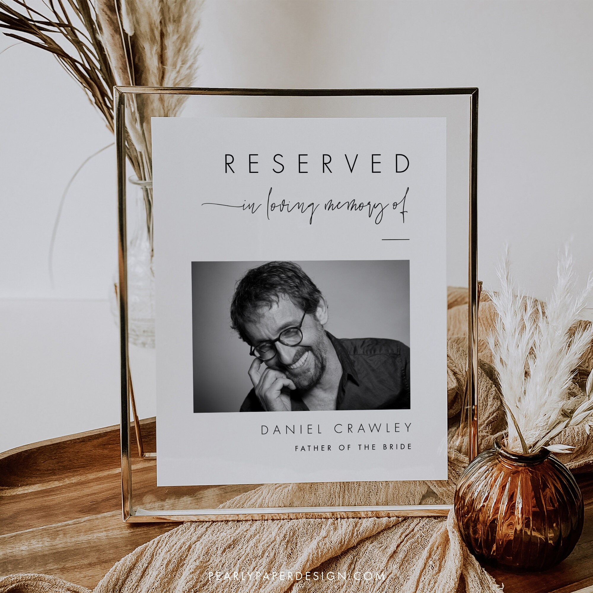 Reserved Seating Sign, in Loving Memory Sign With Photo, Reserved ...