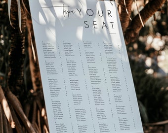 Alphabetical seating chart template Download Minimalist Seating Alphabetized Printable Seating Plan Editable Sign Templett #064